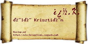 Élő Krisztián névjegykártya